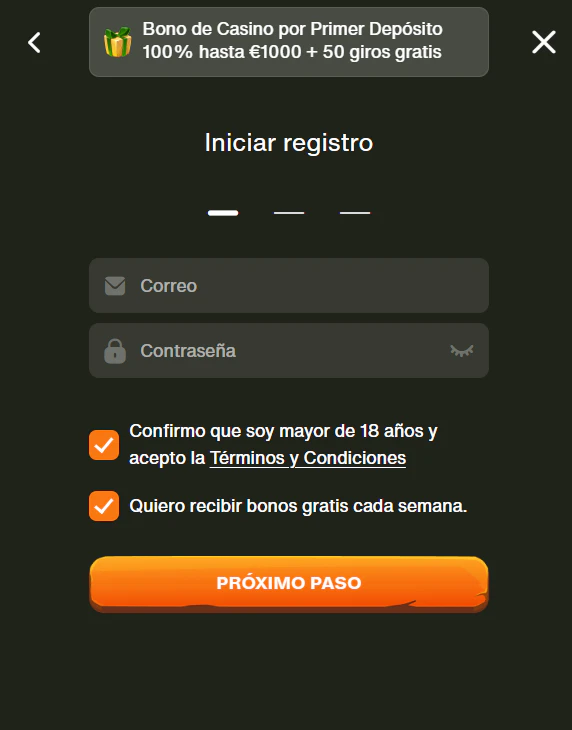 Registro de nuevos jugadores y acceso a la cuenta de Cashwin Casino