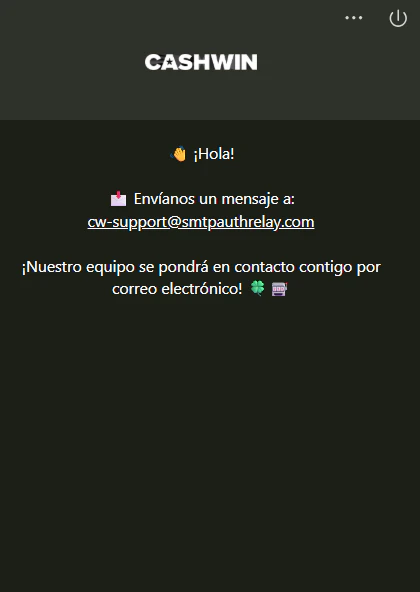 Servicio de ayuda y atención para clientes de Cashwin Casino